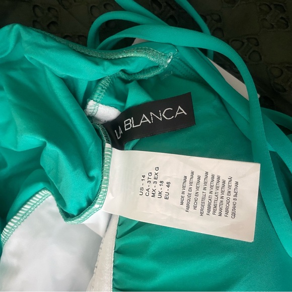 NWT La Blanca Women's Island Goddess Strappy Shoulder One Piece Swimsuit Sz 14 - Picture 6 of 8